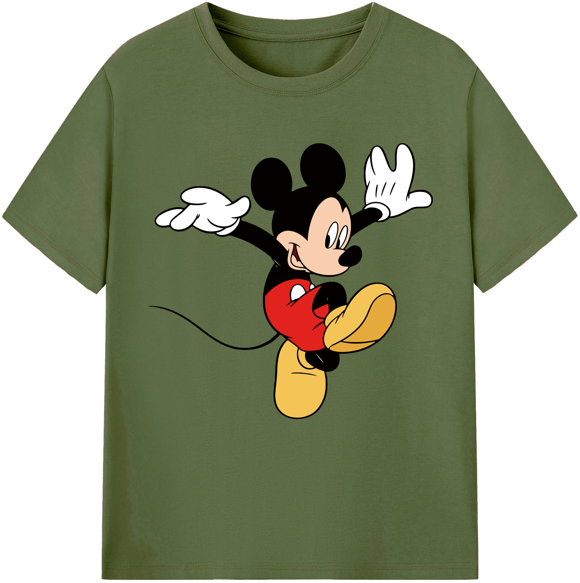 （画像用） ミッキーマウス Mickey Mouse 綿100％半袖Tシャツ（フロントプリント）